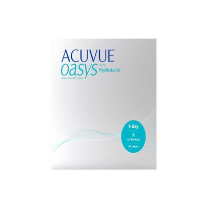 ACUVUE OASYS 1-Day Daily Contact Lenses, -5.00 D, BC 8.5, UV Protection, 90 Lenses