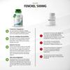 Fennel 500 mg, Foeniculum vulgare Miller, Vegan, Magnesium Stearate-Free, 90 Capsules view 4