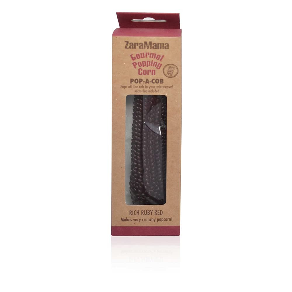 ZaraMama Pop a Cob Rich Ruby Red Non-GMO Corn Cobs 90 g, Pack of 6