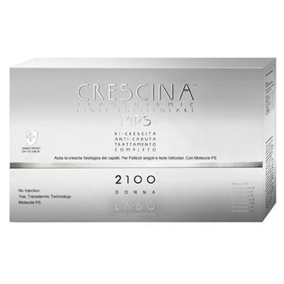 LABO CRESCINA TRANSDERMIC MPS Follicular Islands Complete Regrowth + Anti-Hair Loss Treatment 2100 for Women, 20+20 Ampoules