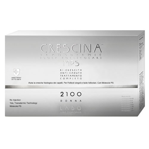 LABO CRESCINA TRANSDERMIC MPS Follicular Islands Complete Regrowth + Anti-Hair Loss Treatment 2100 for Women, 20+20 Ampoules
