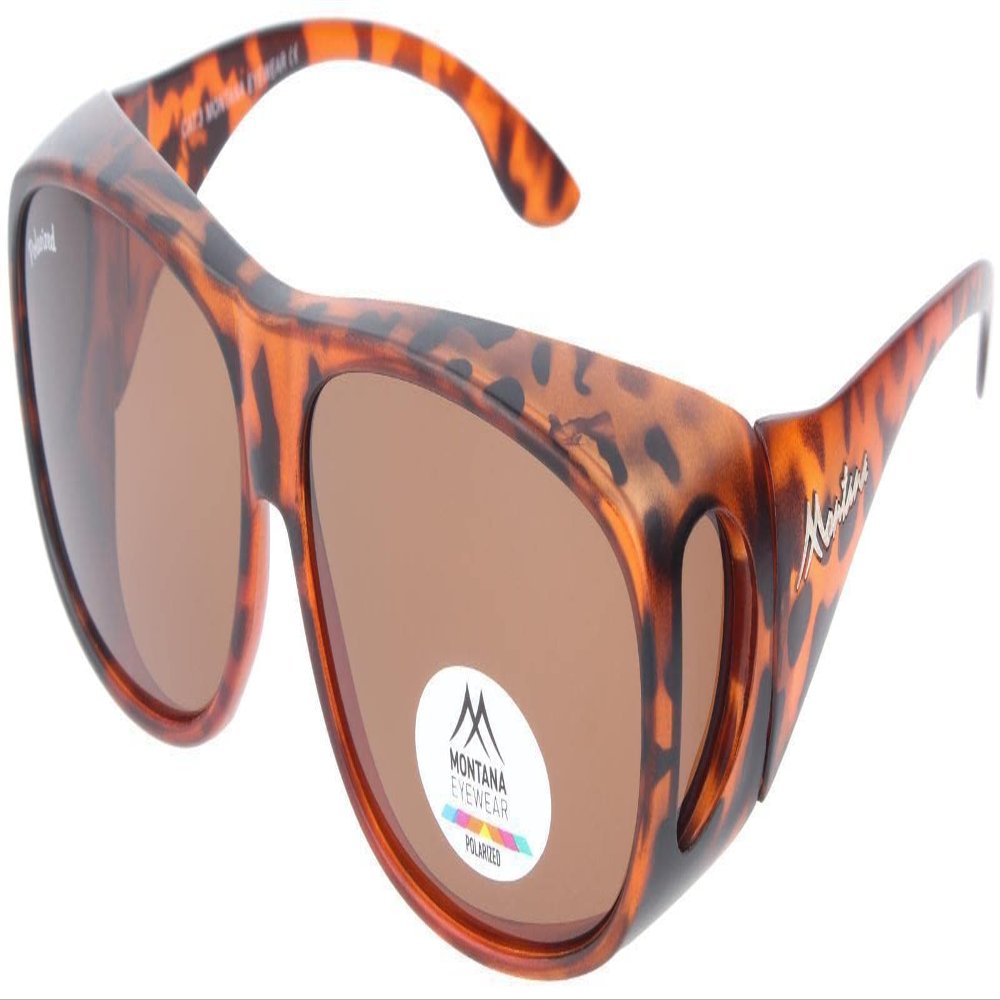 Montana Eyewear FO2C FIT OVER with Fabric Pouch and Hard-Shell Case, Tortoiseshell / 0 Diopters