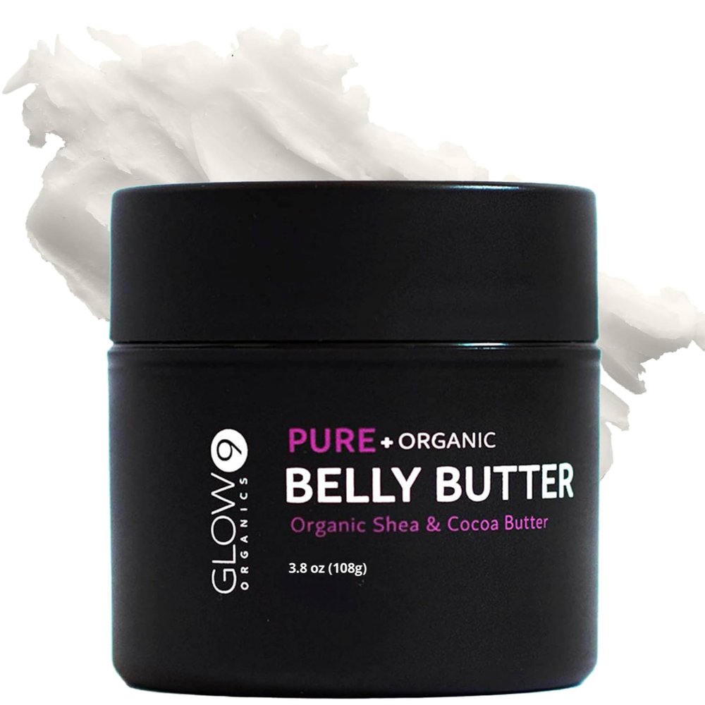 Glow Organics 100% Organic Belly Butter, Helps Prevent Stretch Marks and Firms Skin