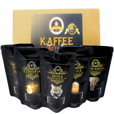 Globetrotter Coffee – Rare Coffees Gift Box, Medium Ground, 5 × 100 g