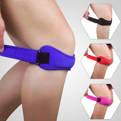 EVOLUXO Patellar Tendon Knee Strap with Sewn-In Gel Pad and Adjustable Hook-and-Loop Strap, Pink (1 pc)