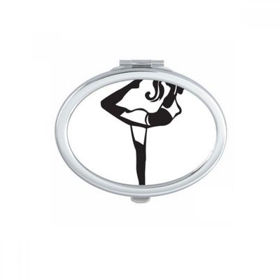 DIYthinker Stretching Yoga Girl Oval Compact Makeup Pocket Mirror, Multicolor