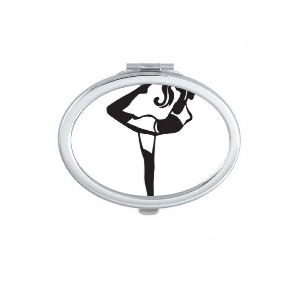 DIYthinker Stretching Yoga Girl Oval Compact Makeup Pocket Mirror, Multicolor