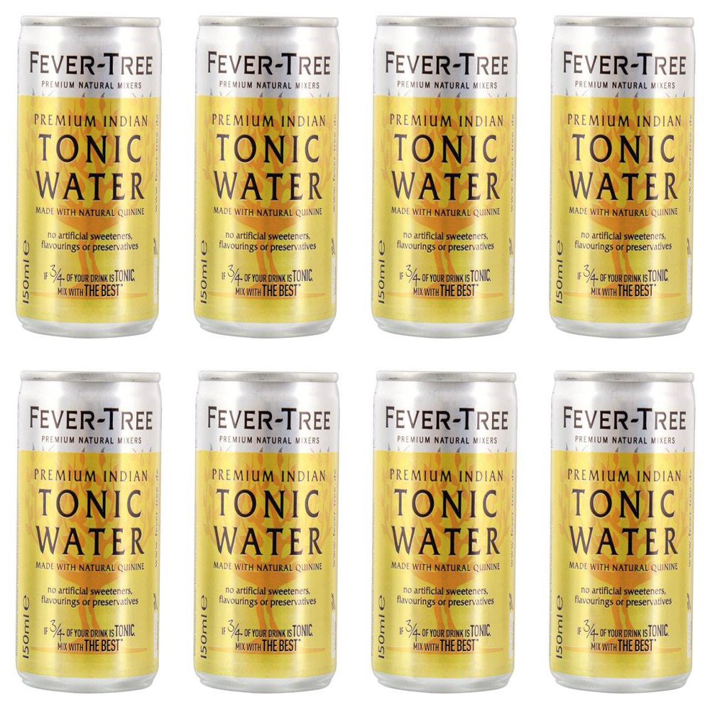 FEVER-TREE Premium Indian Tonic Water Cans 8 x 150 ml - Probably the World's Best Tonic Water