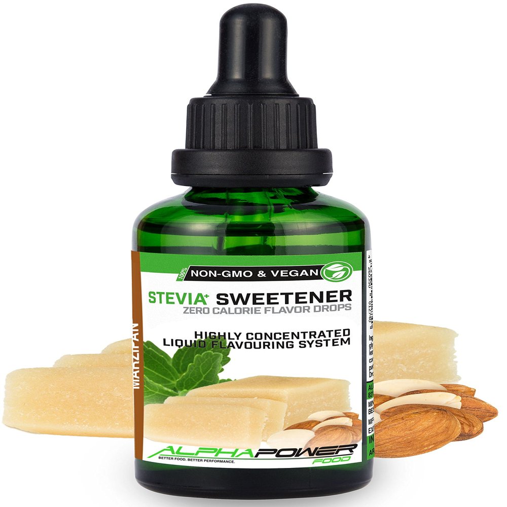 ALPHAPOWER FOOD Stevia Sugar-Free Flavor Drops, Marzipan
