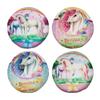 Haus und Deko Kids' Plush Cuddle Pillow, Round, Approx. 30 cm, Blue Unicorn Design view 2