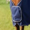 QHP Fleece Cooler Rug with Chest Bib, Ornamental Contrast Trim and Cross Surcingles (135 cm, Gray/Silver) view 2