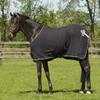 QHP Fleece Cooler Rug with Chest Bib, Ornament Trim and Cross Surcingles (155 cm, Black/Silver) view 1