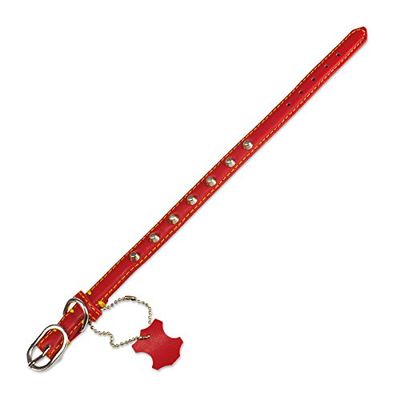 Arquivet Leather Collar Basico, Red 15 x 35 cm