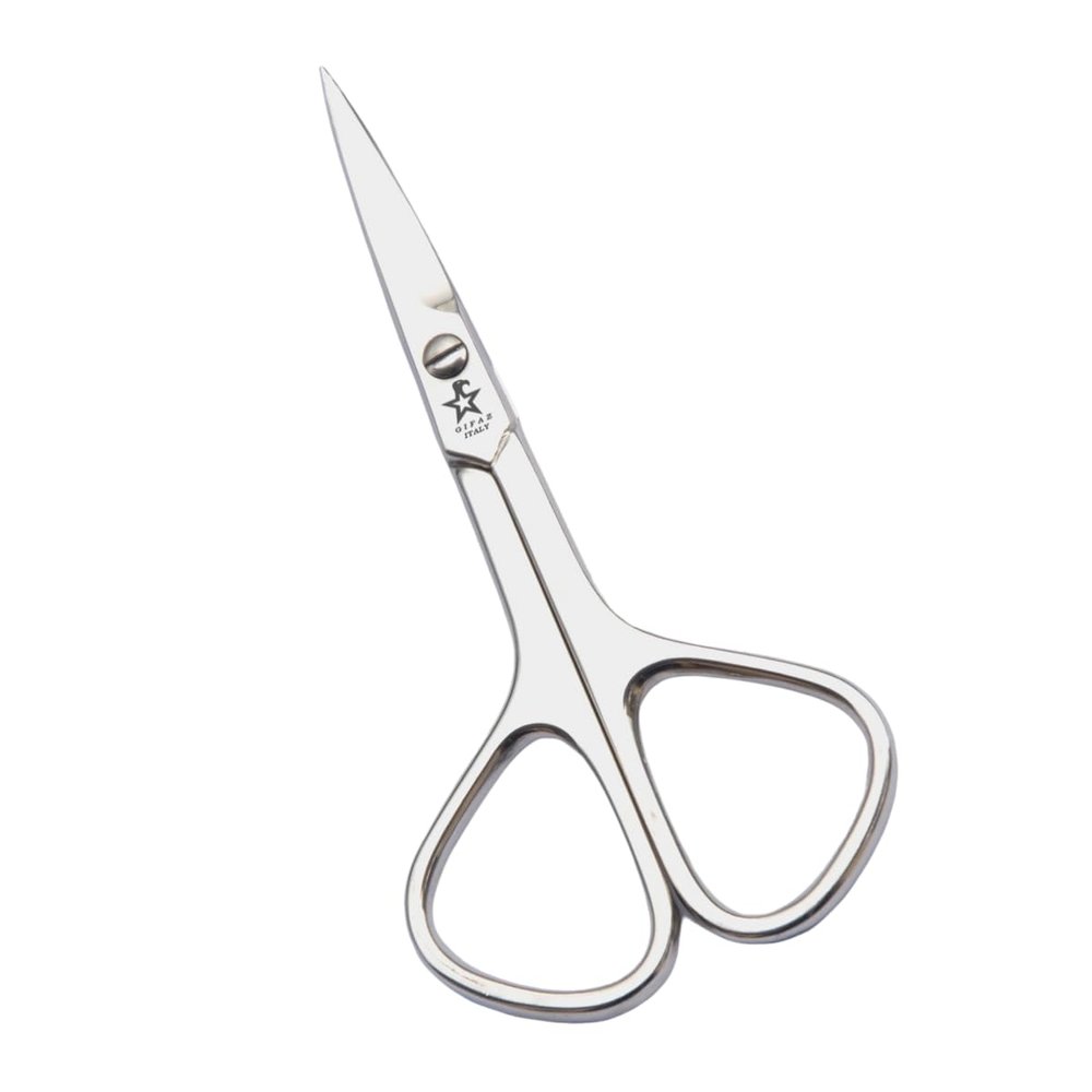 Gifaz Carbon Steel Nail Scissors with Triangular Handles, Made in Italy – 90 mm Curved Blades