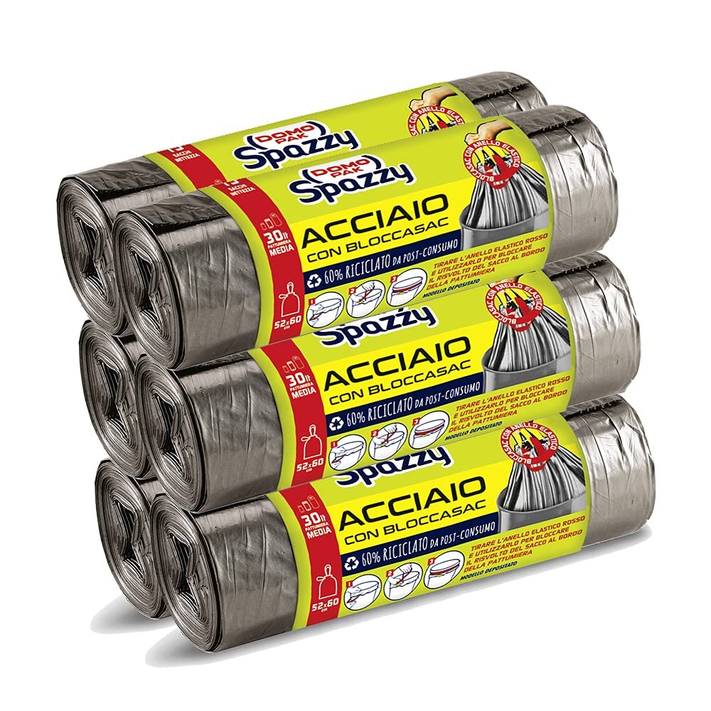 Domopak Spazzy Casalingo 30 L, 6 Packs of 15 Bags