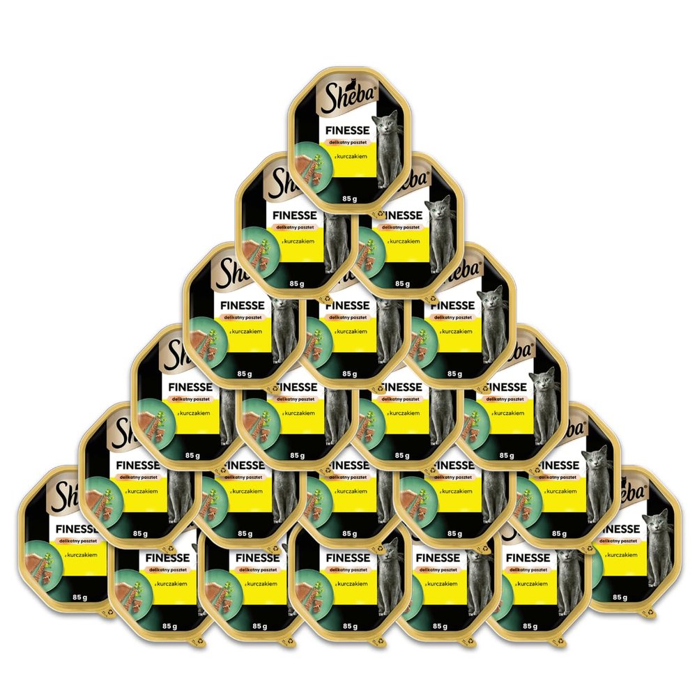 Sheba Finesse Mousse Wet Cat Food with Chicken, 22 Trays, 2-Pack (2 x 11, 85 g)