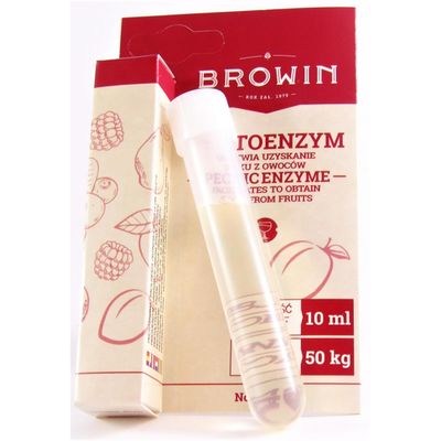 AlcoFermBrew BROWIN Liquid Pectinolytic Enzymes – 10 mL for 50 kg of Fruit, Must, Mash, Wine, or Fruit Juice