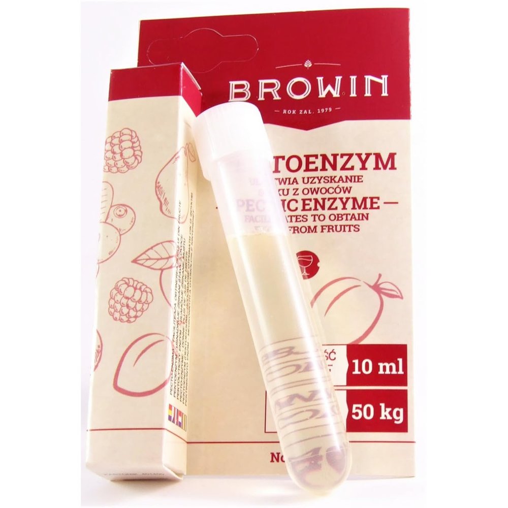 AlcoFermBrew BROWIN Liquid Pectinolytic Enzymes – 10 mL for 50 kg of Fruit, Must, Mash, Wine, or Fruit Juice