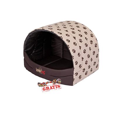 HobbyDog BUSBWL2 Souffleur Dog & Cat Cave Bed with Free Toy Rope, S–XL (S: 45 x 33 cm)