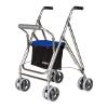 Folding Aluminum Rollator for Seniors with Padded Seat, Blue view 1