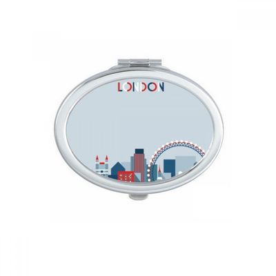 DIYthinker Britain UK London Eye Bridge Tower Blue Oval Compact Makeup Pocket Mirror, Portable Small Hand Mirror Gift, Multicolor
