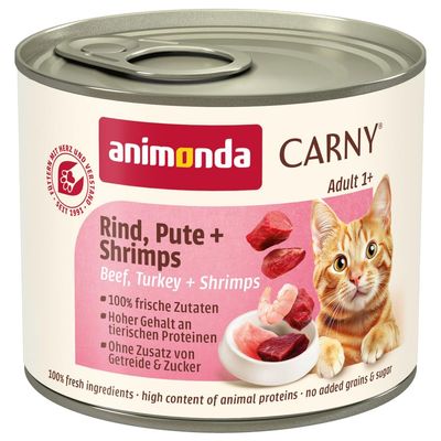 animonda Carny Cat Wet Food Beef + Turkey + Shrimp (6 x 200g)