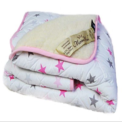 Merino Wool Children's Duvet, Virgin Wool Transitional Blanket (120 x 150 cm, Pink)