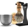 Anbbas Men's Shaving Set with Bowl, Luxury Gift Set with Silvertip Badger Hair Brush and Stand view 1
