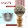 Anbbas Men's Shaving Set with Bowl, Luxury Gift Set with Silvertip Badger Hair Brush and Stand view 3