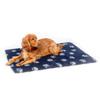 Danish Design Dog/Cat Fleece, Soft, Non-Slip, Paw Print, 75 x 100 cm, Navy Blue view 1