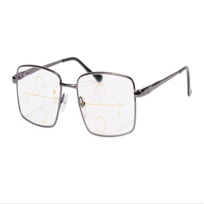 MEDOLONG Men's Anti-Blue-Light Progressive Multifocal Reading Glasses, Metal Frame RG30