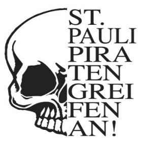 Skull Sticker – St. Pauli Pirates Attack! – AP1707, Black, 30 cm