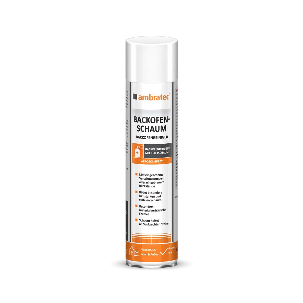 ambratec Oven Cleaner Foam Micro-Active Foam, 400 ml Canister – Material-Compatible
