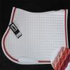 Eskadron Cotton Saddle Pad, White, Triple Cord Raspberry Pink-Salmon, All-Purpose Shape view 2
