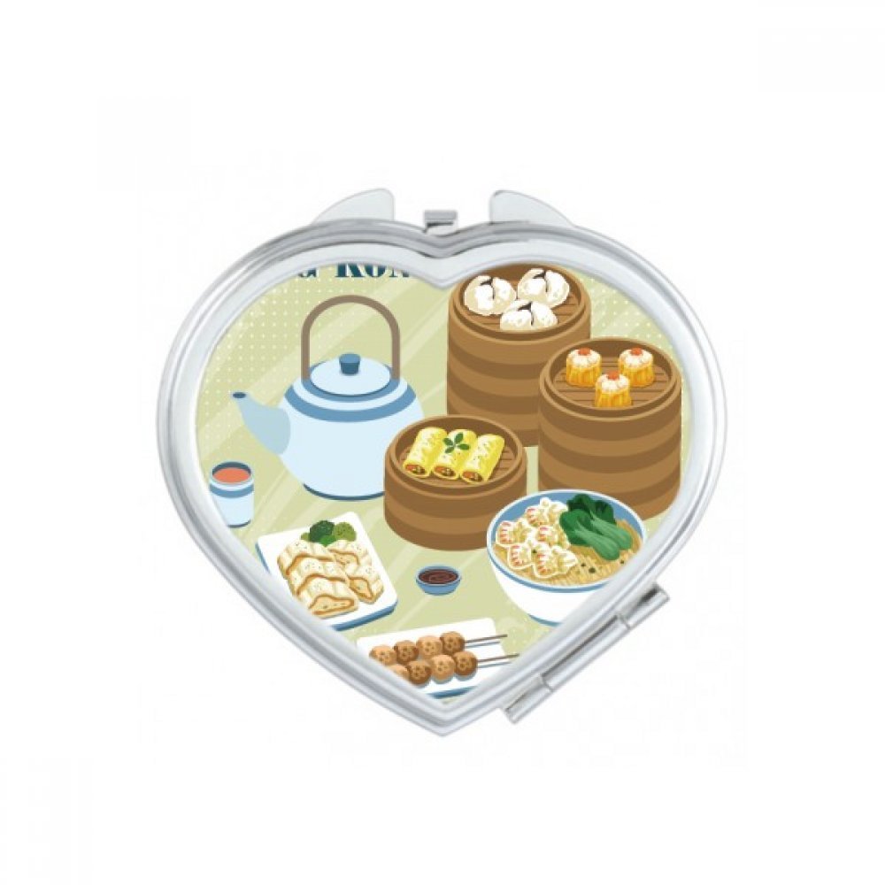 DIYthinker Hong Kong Famous Places Oval Compact Makeup Pocket Mirror, Multicolor