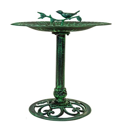 ABC Home XXL Bird Waterer on Pedestal, 81 cm, Patina Green, 50 cm