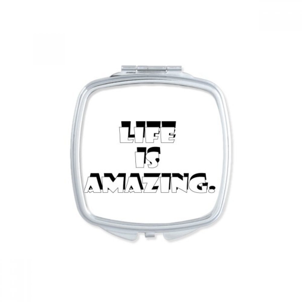 DIYthinker “Life Begins at the End of the Comfort Zone” Compact Makeup Pocket Mirror, Multicolor