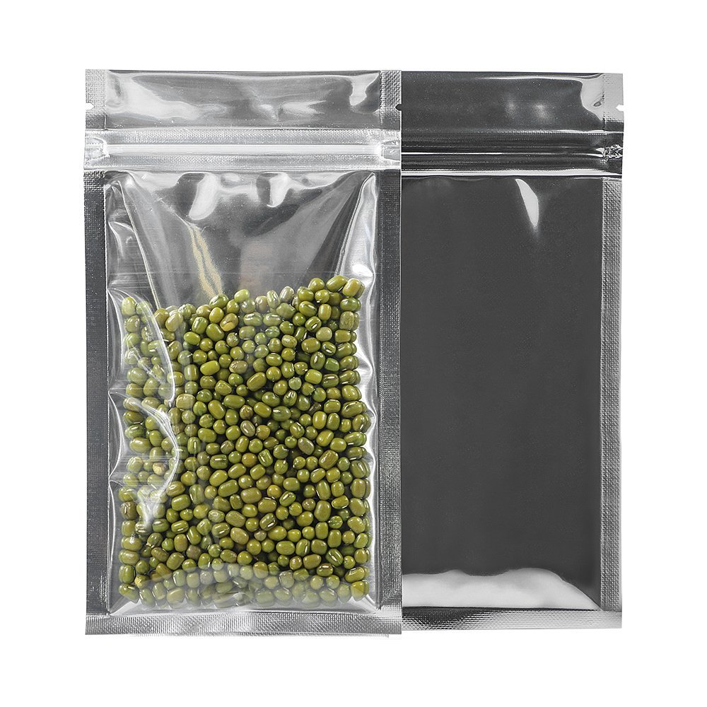 GooGou Resealable Mylar Aluminum Foil Bags, Odor-Proof, 100 Count (18 x 26 cm)