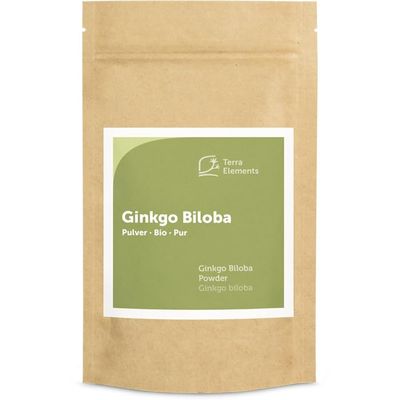 Terra Elements Organic Ginkgo Biloba Powder 100 g | Suitable for Tea | 100% Pure | Vegan | Raw Food