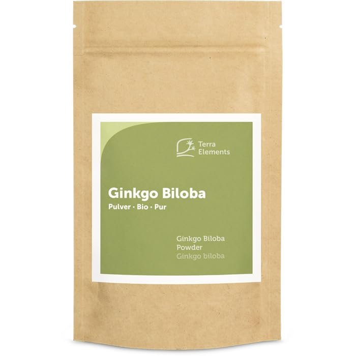 Terra Elements Organic Ginkgo Biloba Powder 100 g | Suitable for Tea | 100% Pure | Vegan | Raw Food