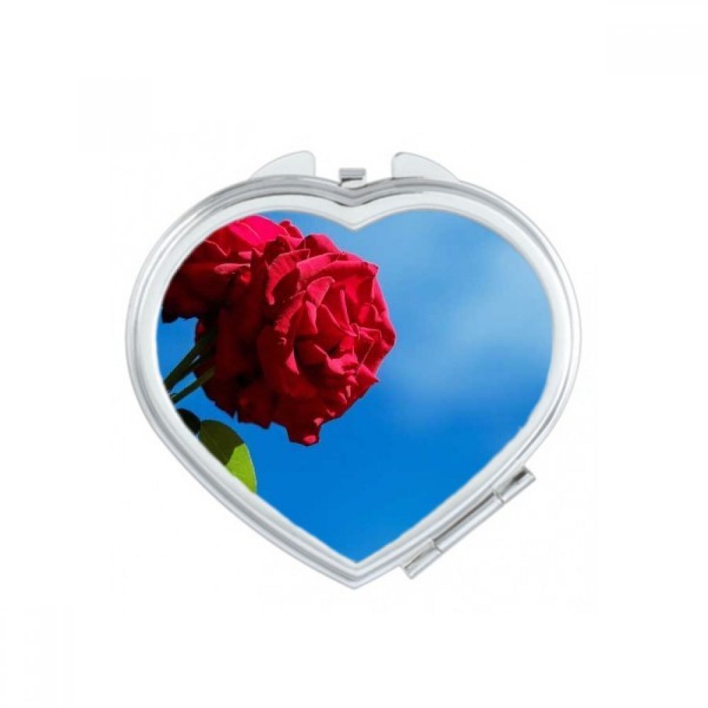 DIYthinker Orange Dark Green Leaves Flower-Heart Compact Makeup Pocket Mirror