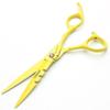 6.0-Inch Japanese Professional Hairdressing Scissors Set, Haircutting & Thinning Scissors, Yellow Cutting Scissors view 1