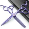 5-Color 6.0" Japan Professional Hair Cutting and Thinning Shears Set, Salon (Purple) view 2