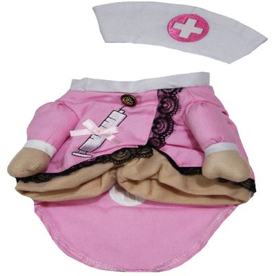 petitebelle Pink Nurse Dress Costume with Hat for Puppies