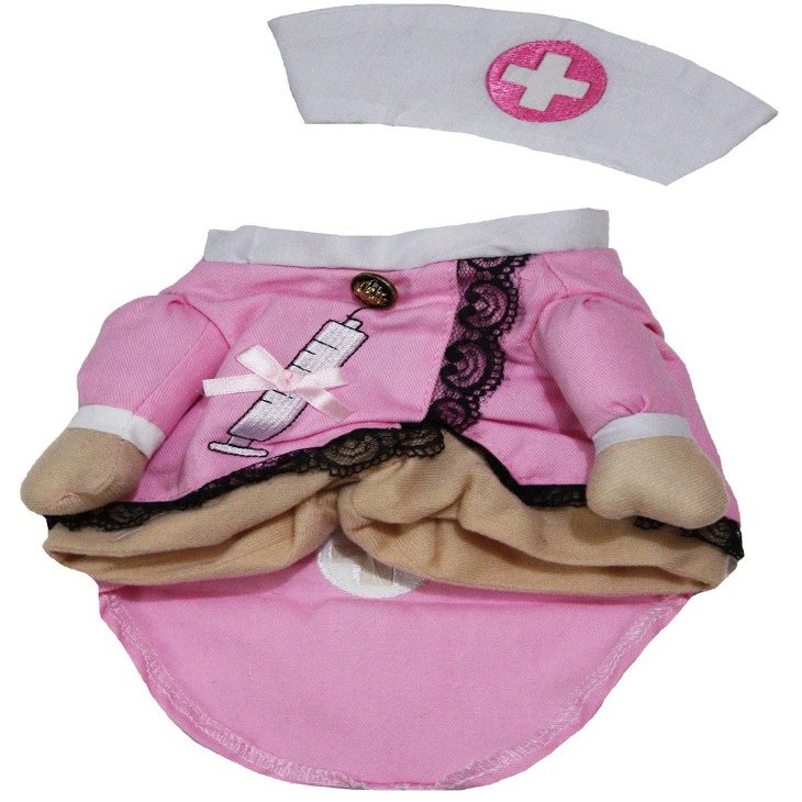 petitebelle Pink Nurse Dress Costume with Hat for Puppies