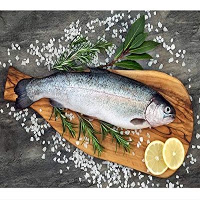 GreetFish Salmon Trout, Whole with Head, Gutted, Ready to Cook, 600 g