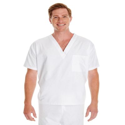 Harriton Adult Restore 49 oz Scrub Top - WHITE - 2XL - (Style # M897 - Original Label)