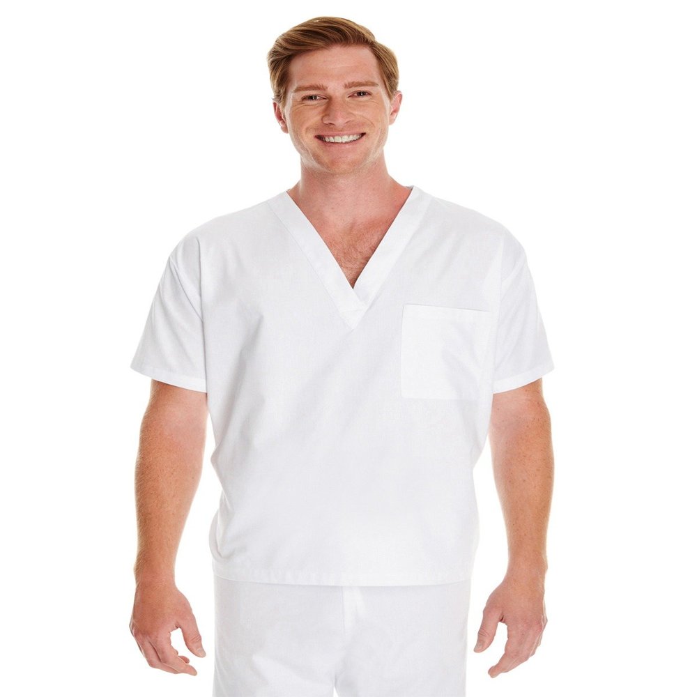 Harriton Adult Restore 49 oz Scrub Top - WHITE - 2XL - (Style # M897 - Original Label)