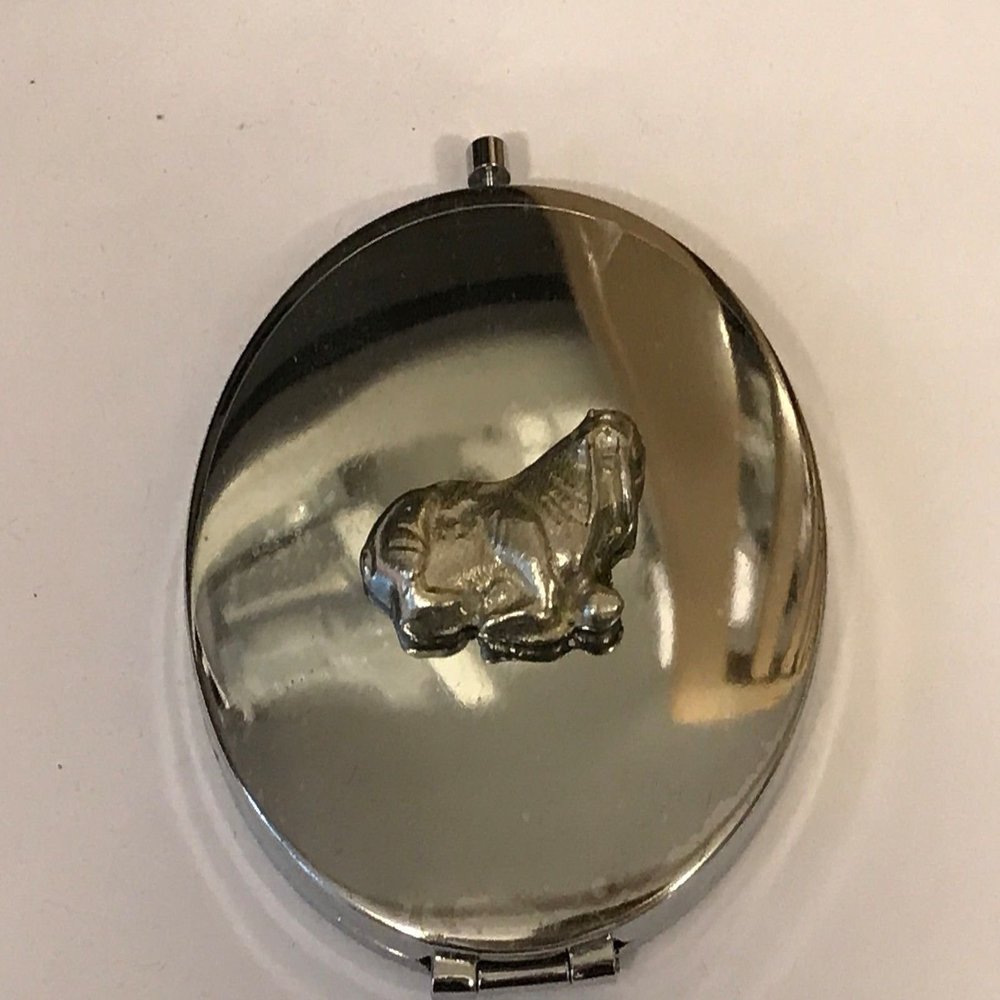 Giftsforall TG179 Round Chrome-Plated Pocket Mirror with English Pewter