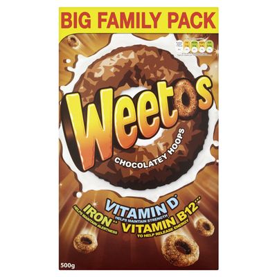 Weetabix Weetos Chocolatey Hoops 500 g (Pack of 8)